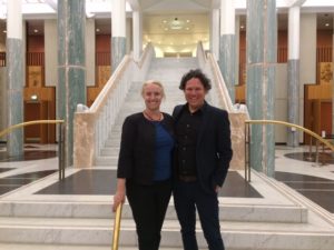 Suzan Williams and Stephen Foster at Parliament House
