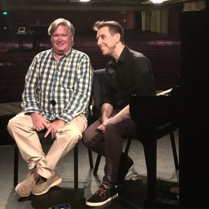 Simon Gallaher (L) and Musical Director Craig Renshaw inside the Empire Theatre.